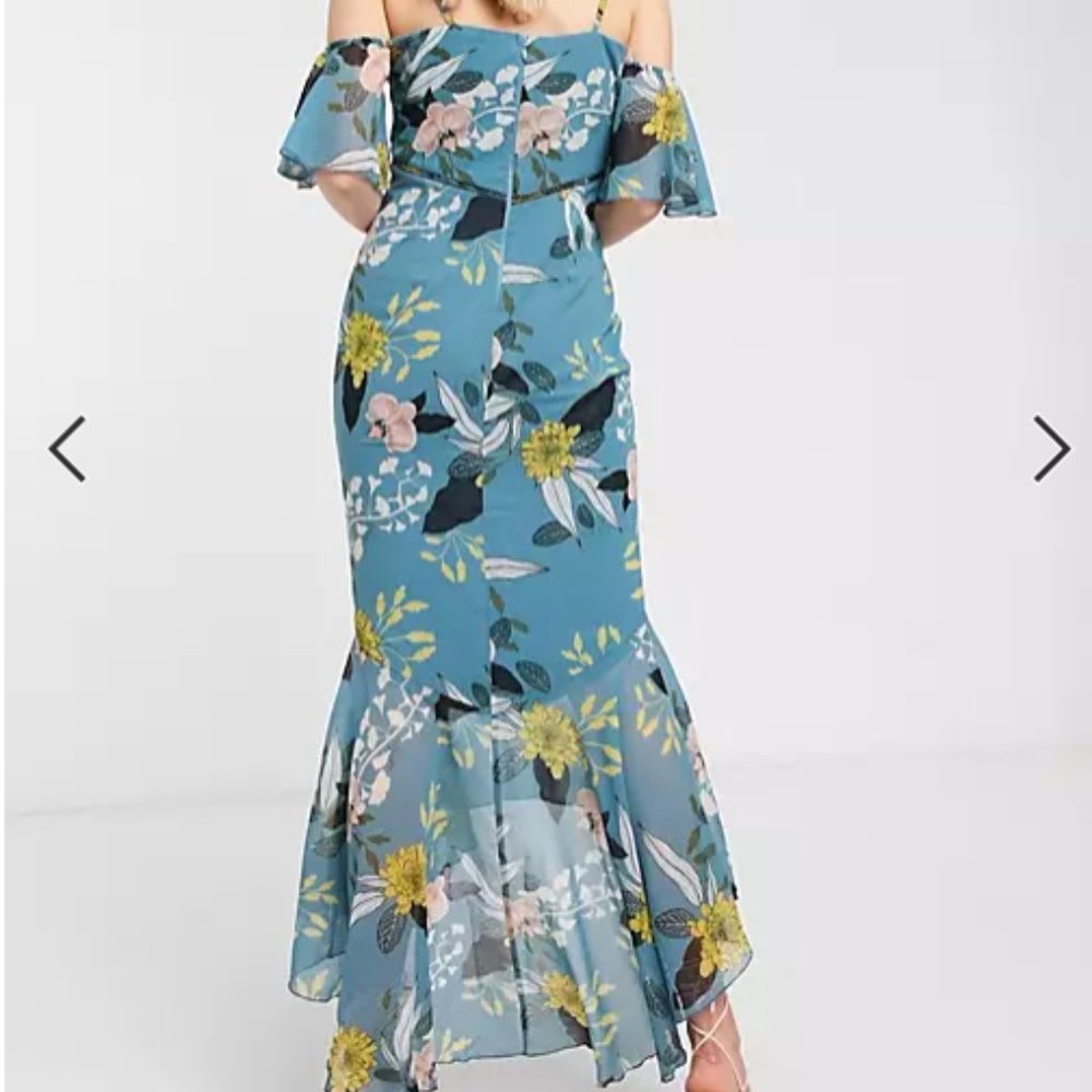 ASOS Fishtail Ruffle Midaxi Dress - Picture 5 of 6